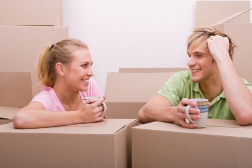 Professional moving team handling belongings